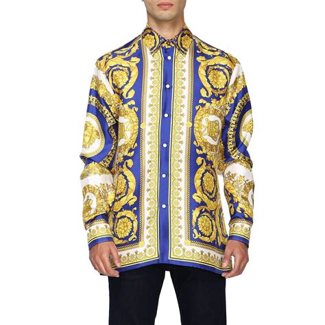 mens white versace shirt|long sleeve versace shirt.